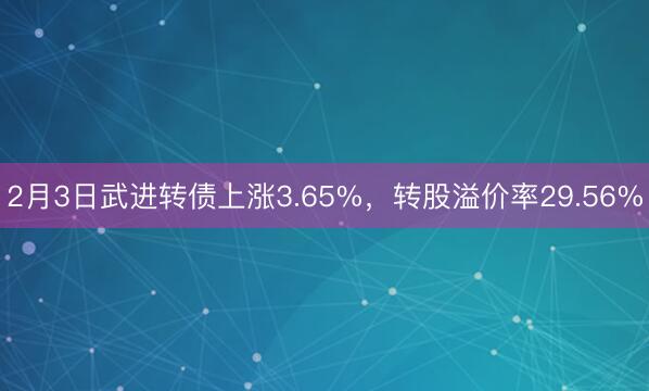 2月3日武进转债上涨3.65%，转股溢价率29.56%