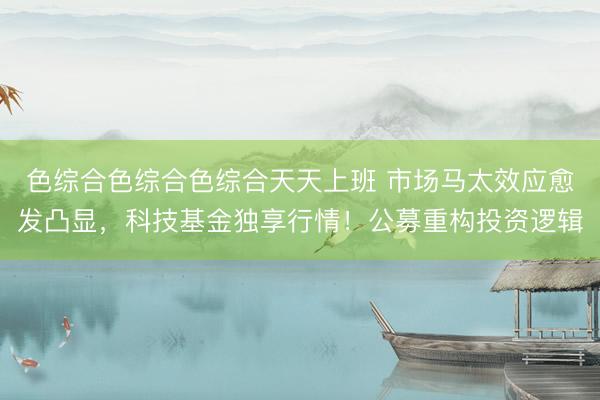 色综合色综合色综合天天上班 市场马太效应愈发凸显，科技基金独享行情！公募重构投资逻辑