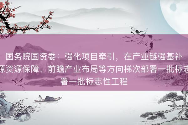国务院国资委：强化项目牵引，在产业链强基补短、能源资源保障、前瞻产业布局等方向梯次部署一批标志性工程