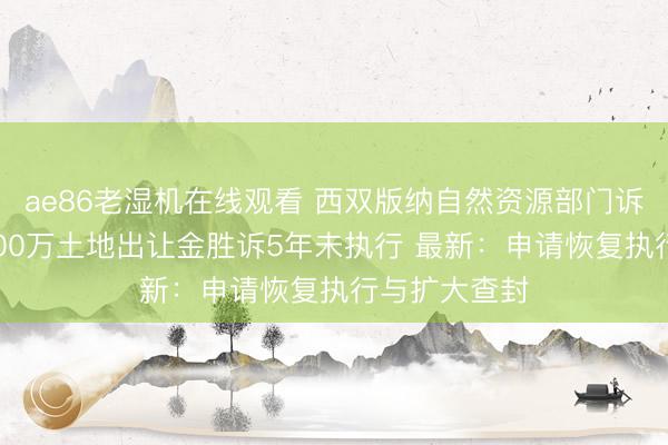 ae86老湿机在线观看 西双版纳自然资源部门诉开发商，8000万土地出让金胜诉5年未执行 最新：申请恢复执行与扩大查封