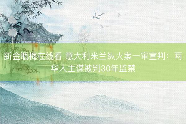 新金瓶梅在线看 意大利米兰纵火案一审宣判：两华人主谋被判30年监禁