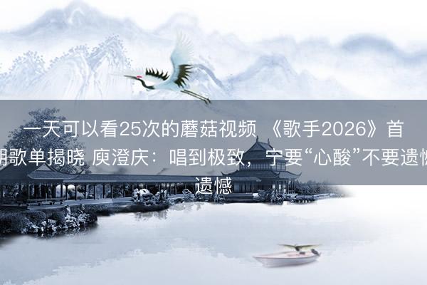 一天可以看25次的蘑菇视频 《歌手2026》首期歌单揭晓 庾澄庆：唱到极致，宁要“心酸”不要遗憾