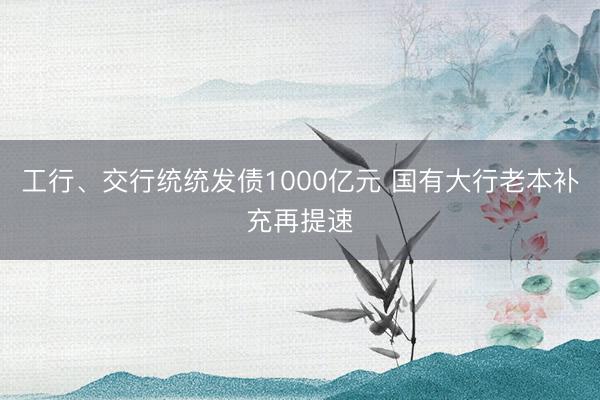 工行、交行统统发债1000亿元 国有大行老本补充再提速
