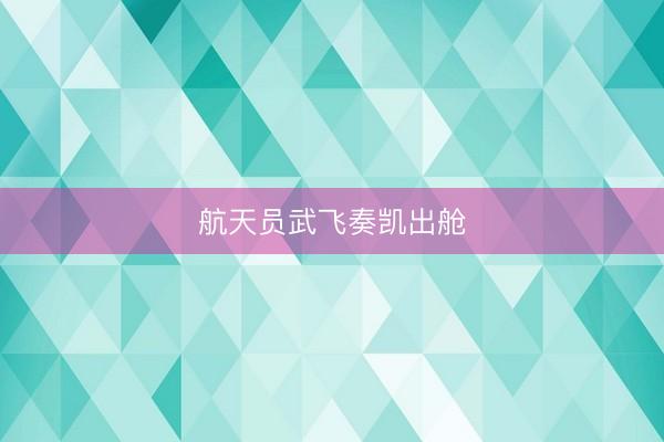 航天员武飞奏凯出舱