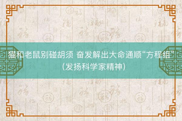 猫和老鼠别碰胡须 奋发解出大命通顺“方程组”（发扬科学家精神）